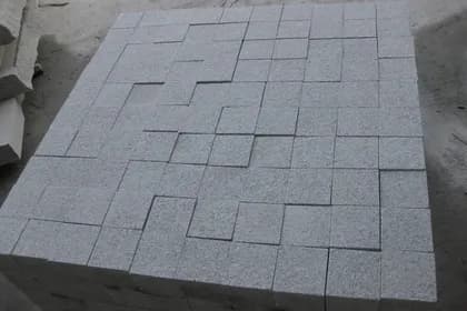 G603 Granite Cobblestone Cubes, Light Gray